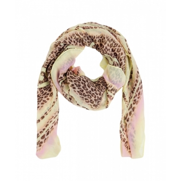 Foulard con stampa animalier giallo