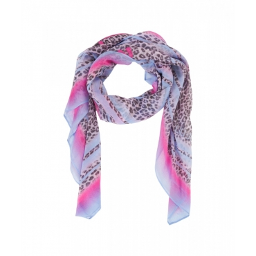 Foulard con stampa animalier rosa