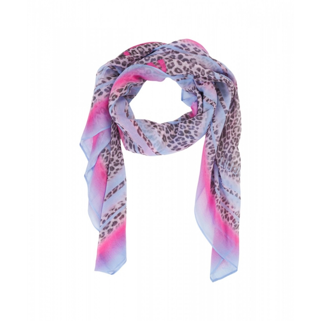 Foulard con stampa animalier rosa