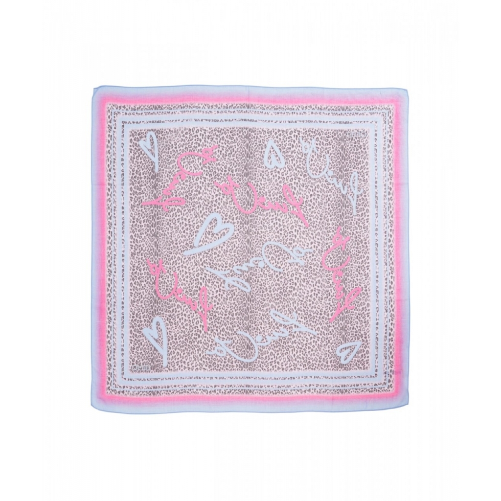 Foulard con stampa animalier rosa