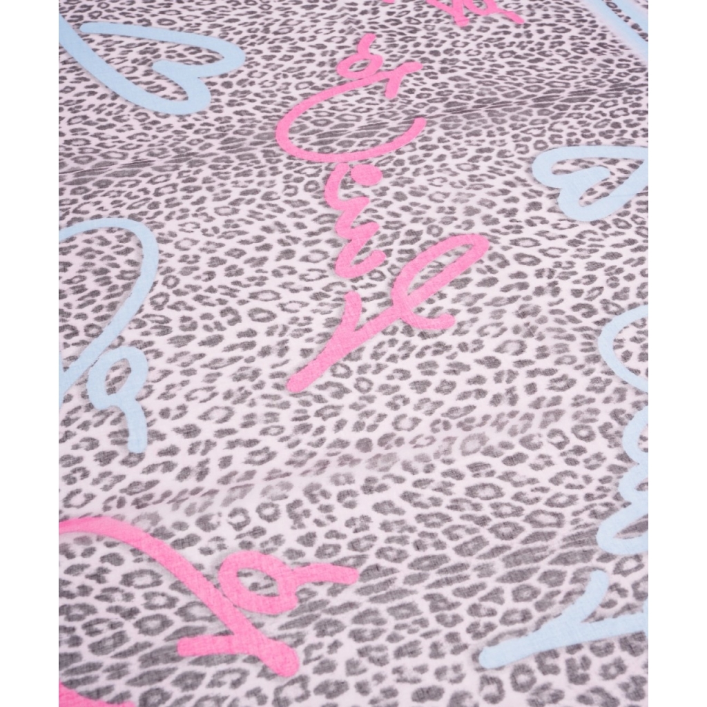 Foulard con stampa animalier rosa