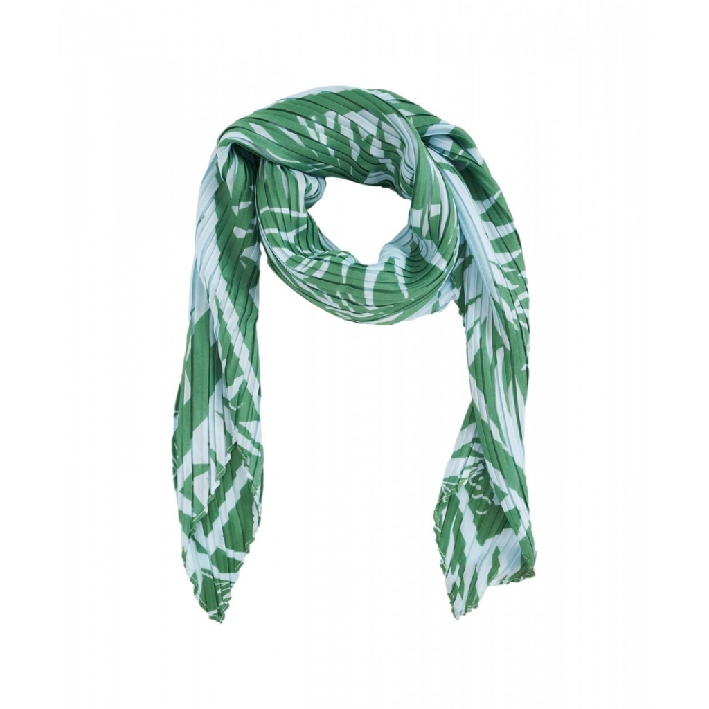 Foulard plissettato con stampa verde