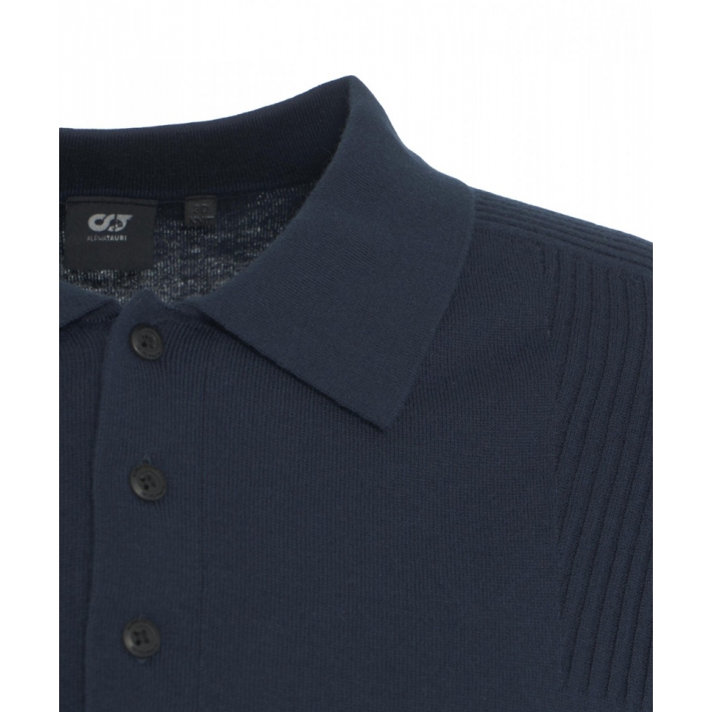 Polo in maglia blu scuro