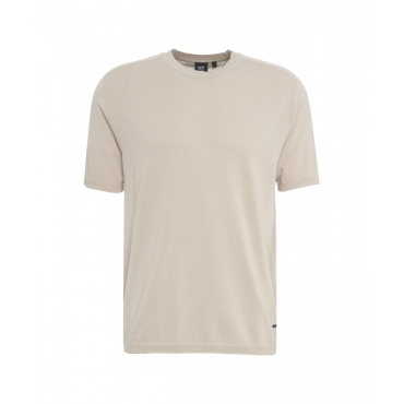 T-shirt in maglia beige