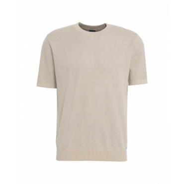 T-shirt in maglia beige