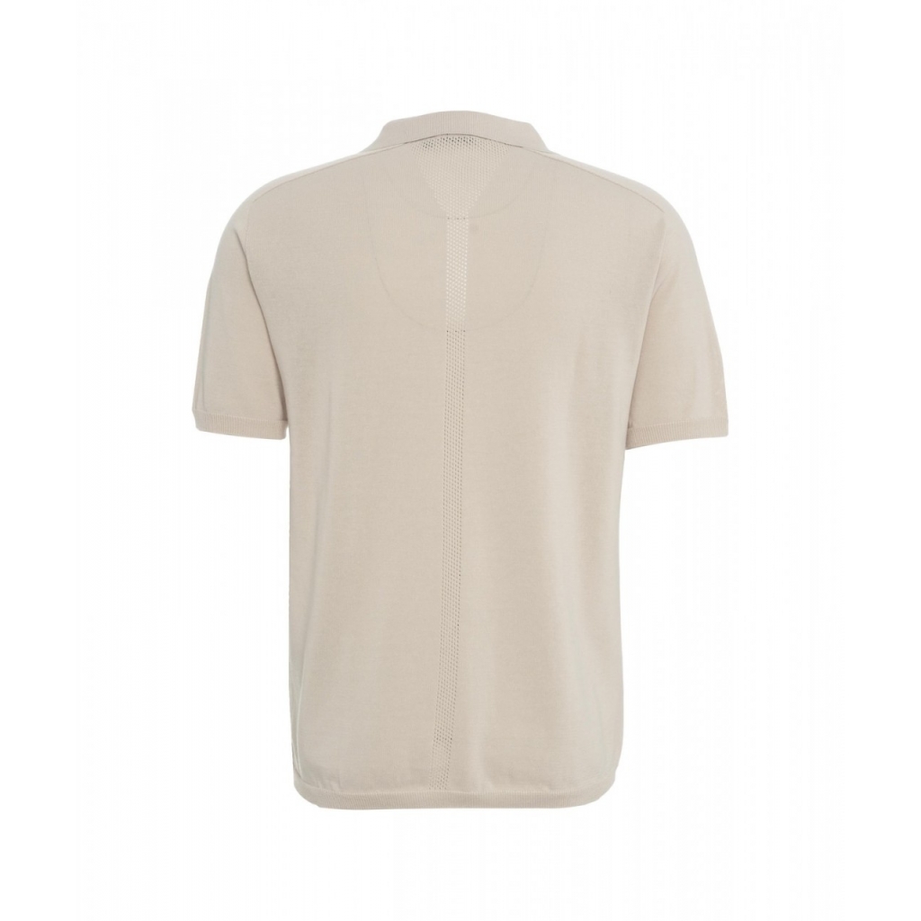 Polo in maglia beige