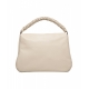 Borsa a mano in pelle martellata beige