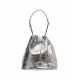 Borsa a secchiello metallizzata argento