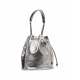 Borsa a secchiello metallizzata argento