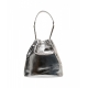 Borsa a secchiello metallizzata argento