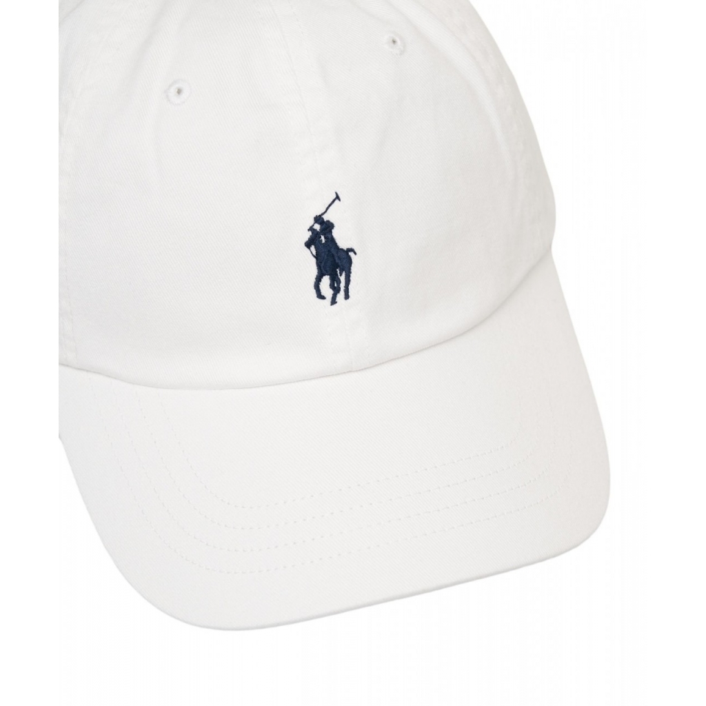 Cappello da baseball con logo ricamato bianco