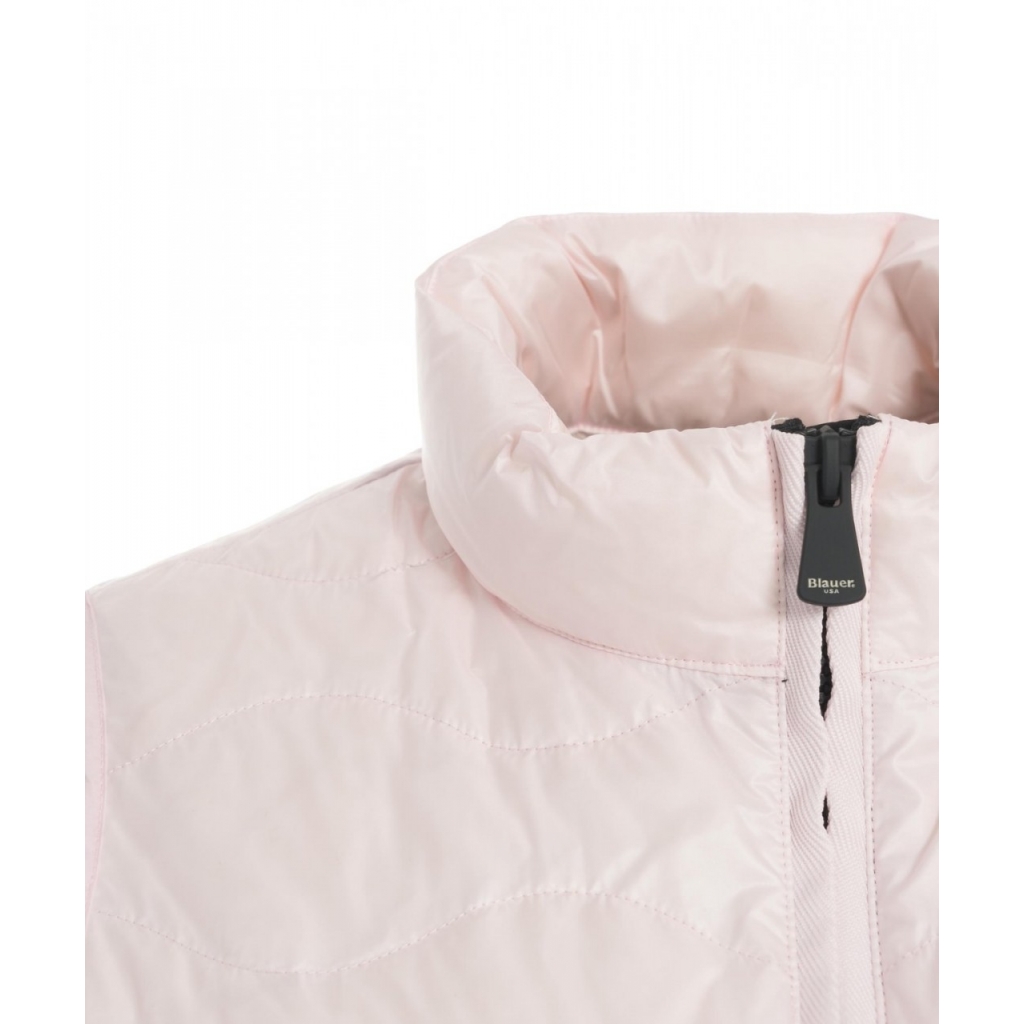 Gilet trapuntato rosa chiaro