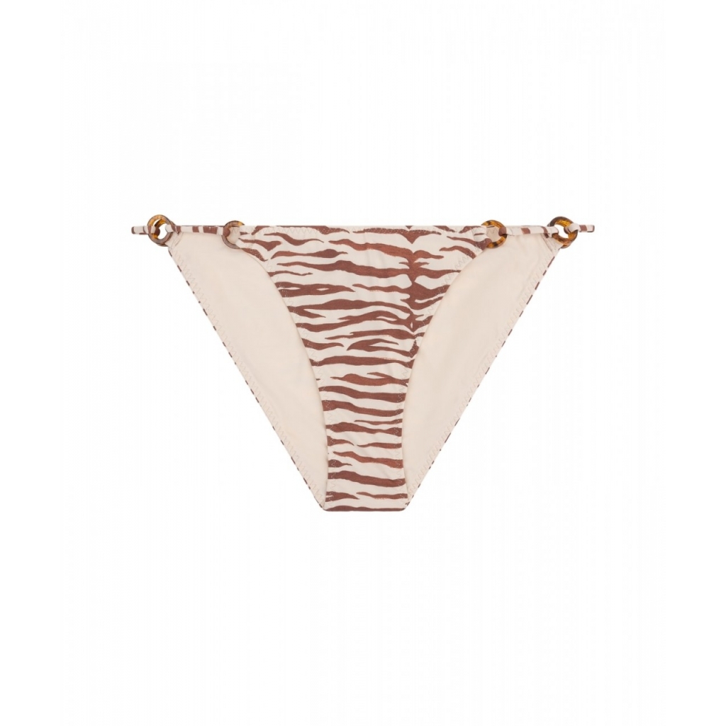 Slip bikini con stampa animalier beige