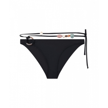 Slip bikini con applicazioni nero