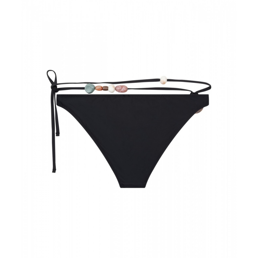 Slip bikini con applicazioni nero