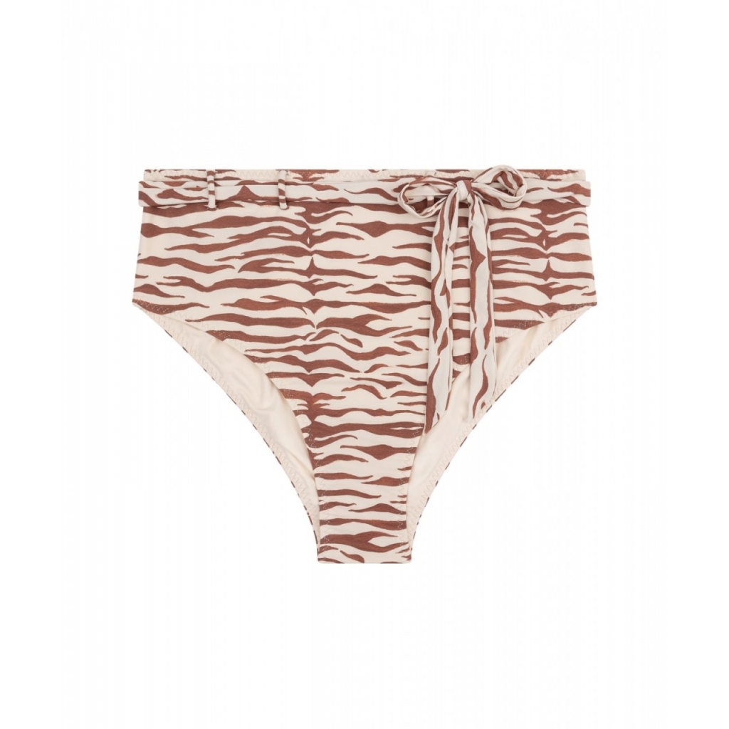 Slip bikini a vita alta beige