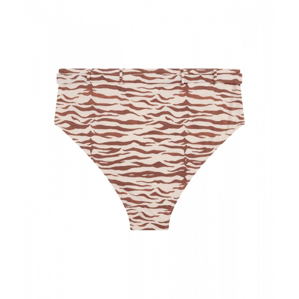 Slip bikini a vita alta beige