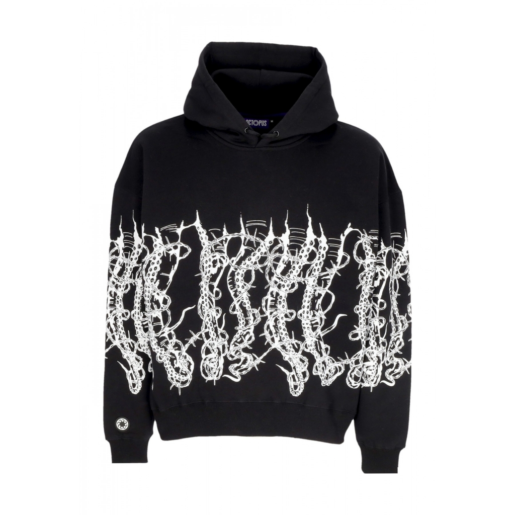 felpa cappuccio uomo barbed wire hoodie BLACK