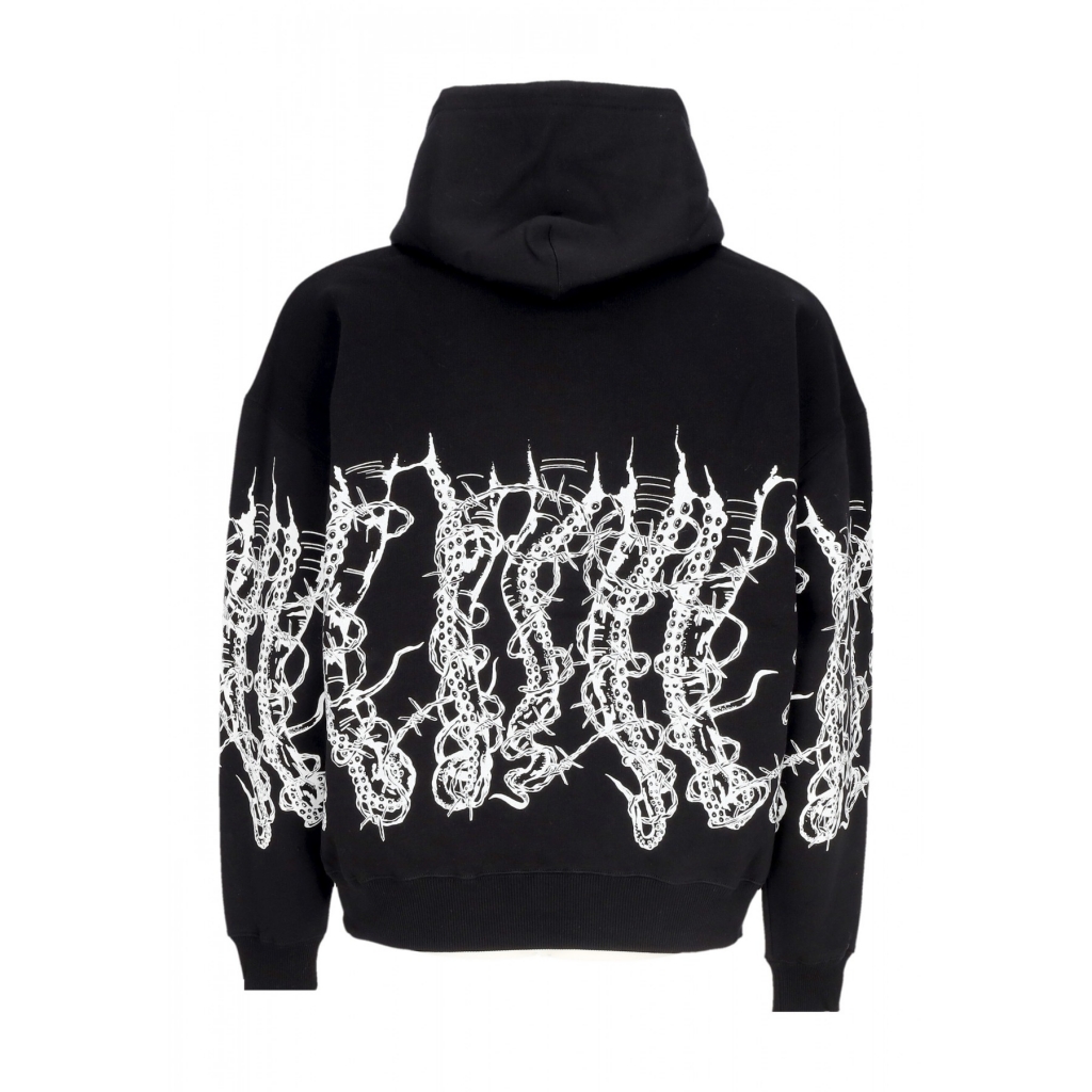 felpa cappuccio uomo barbed wire hoodie BLACK