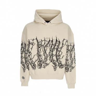 felpa cappuccio uomo barbed wire hoodie CREAM