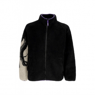 orsetto uomo side sherpa zip neck BLACK