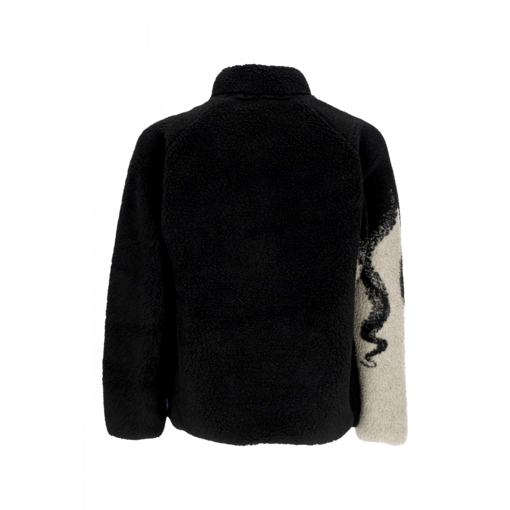 orsetto uomo side sherpa zip neck BLACK