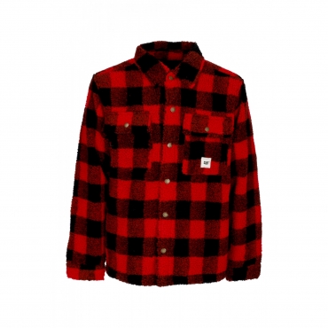 camicia imbottita uomo buffalo overshirt RED/BLACK