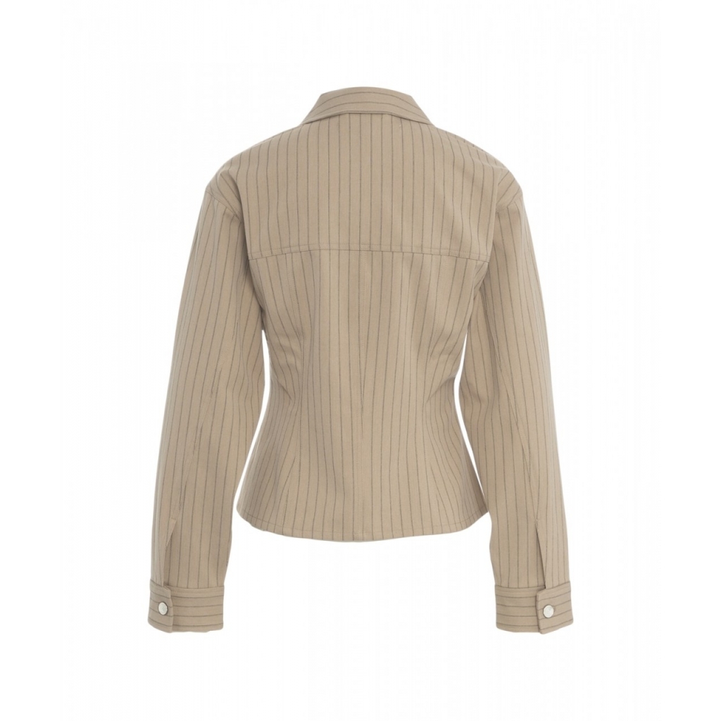 Blazer gessato Rayures beige