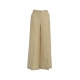 Pantaloni wide leg in lino beige