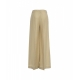 Pantaloni wide leg in lino beige