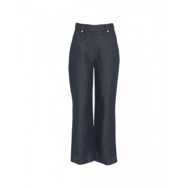 Pantaloni in tencel blu scuro