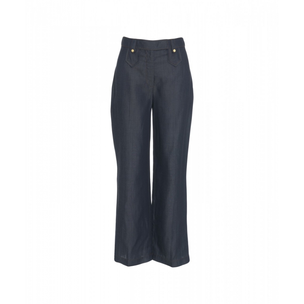 Pantaloni in tencel blu scuro