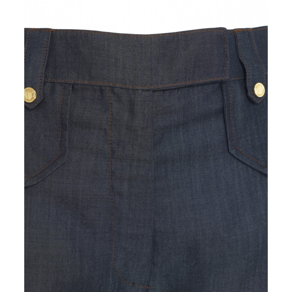 Pantaloni in tencel blu scuro