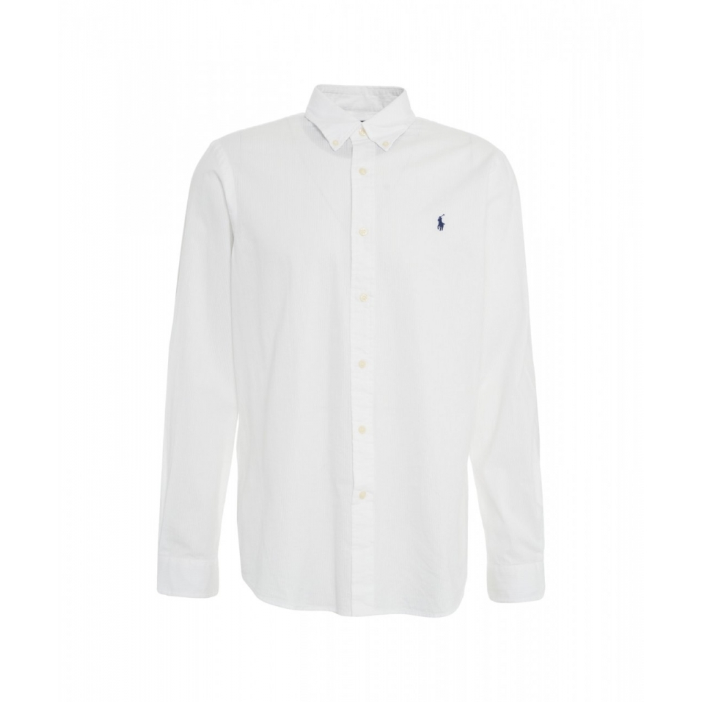 Camicia a coste custom fit bianco