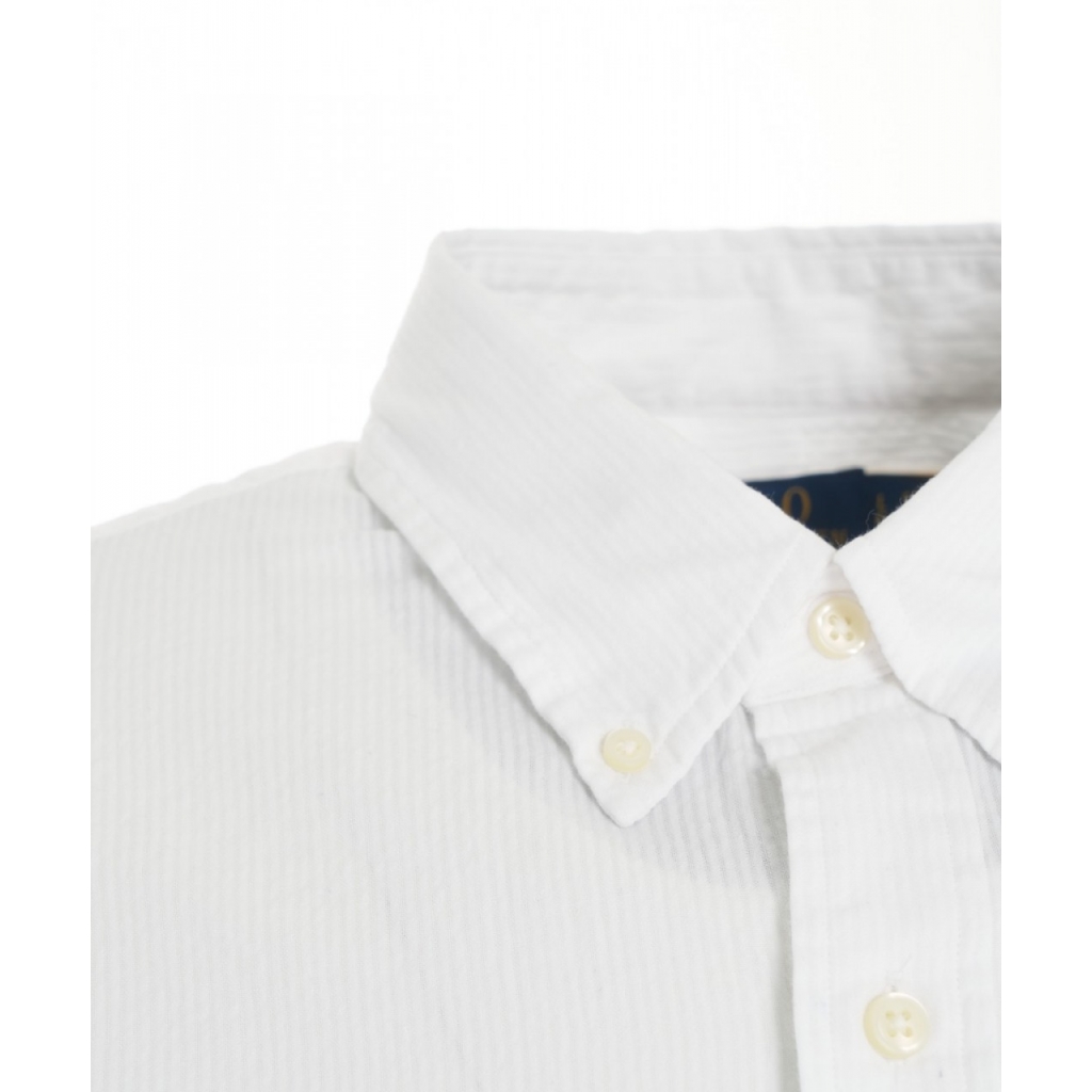 Camicia a coste custom fit bianco