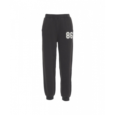 Jogger in cotone con logo nero