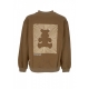 felpa leggera girocollo uomo shadow bear crewneck KHAKI