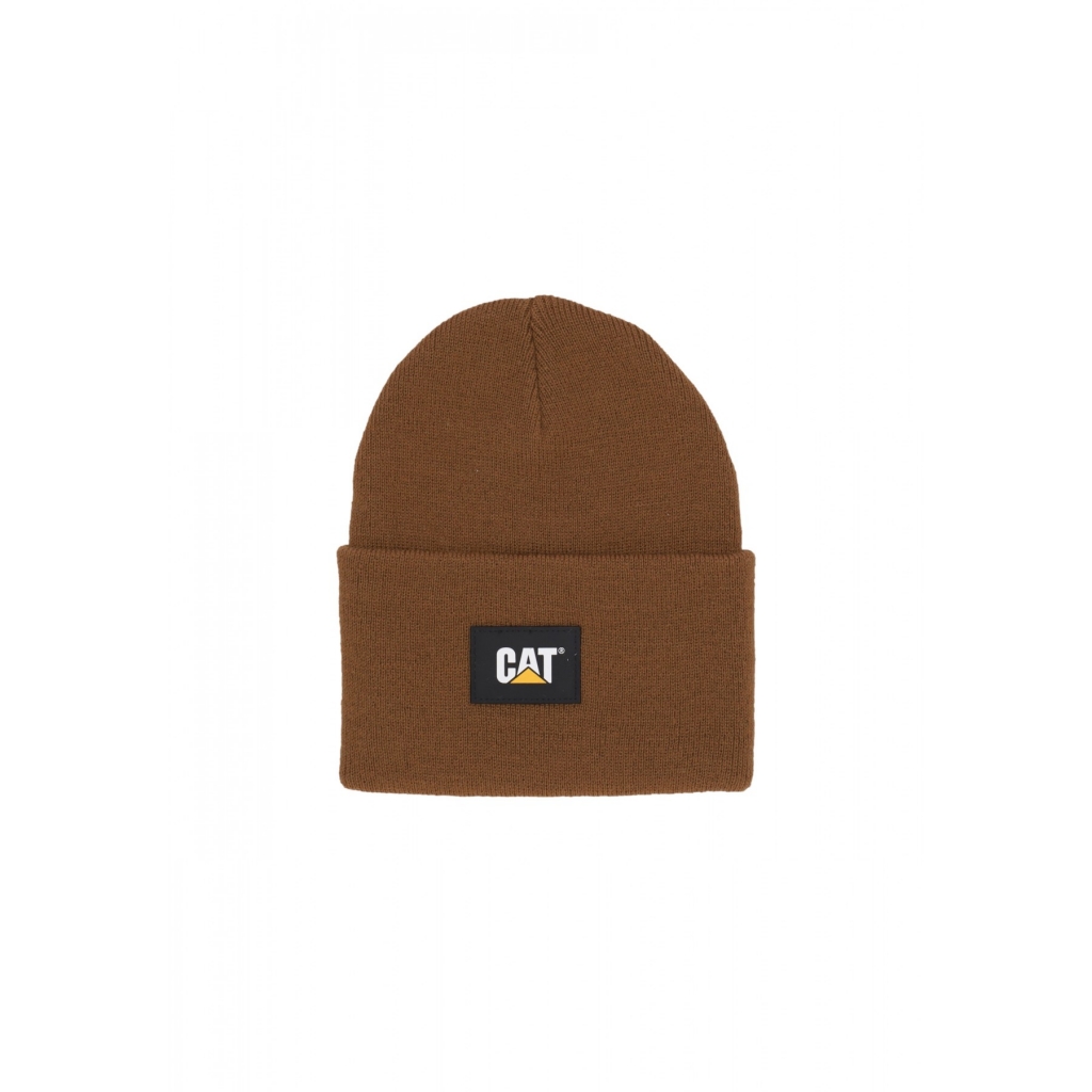 cappello uomo label cuff beanie BRONZE