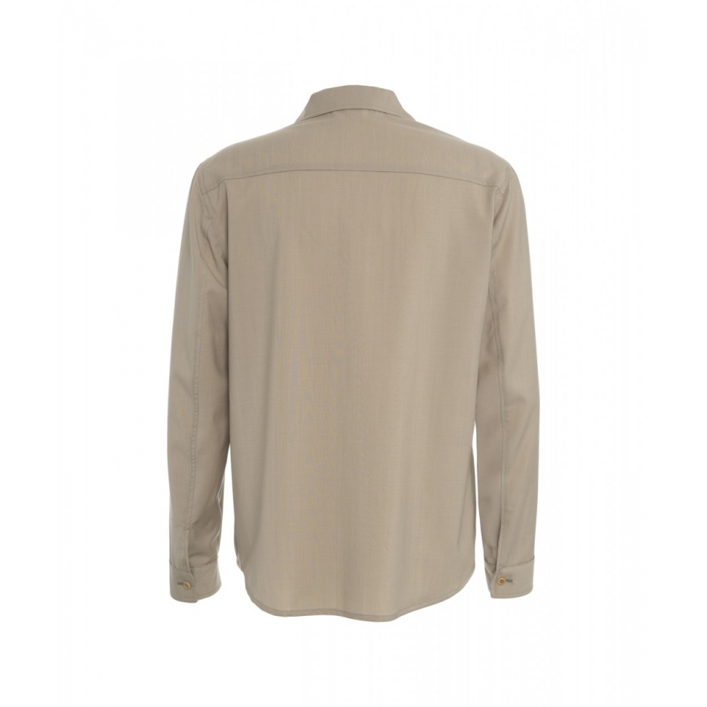 Overshirt in lana vergine John beige