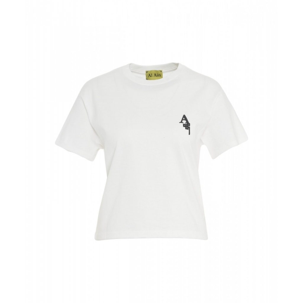 T-shirt con stampa sul retro bianco