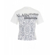 T-shirt con stampa sul retro bianco