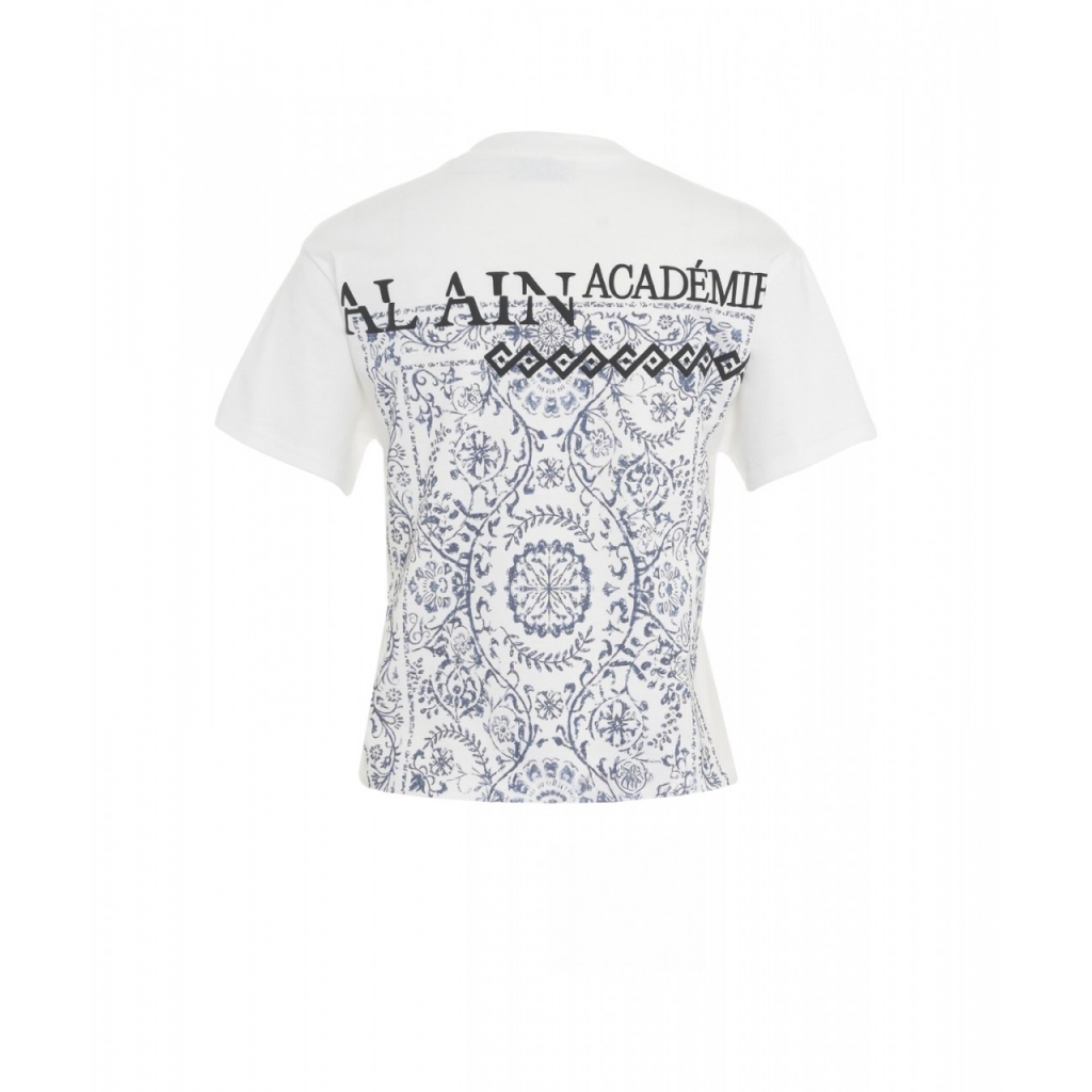 T-shirt con stampa sul retro bianco