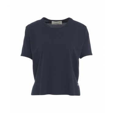 T-shirt in misto viscosa blu