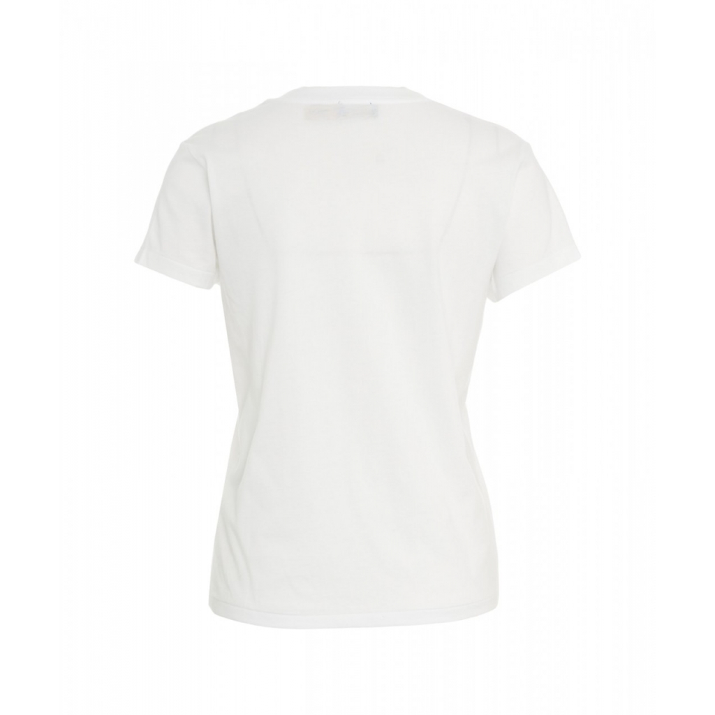 T-shirt con ricamo logo bianco