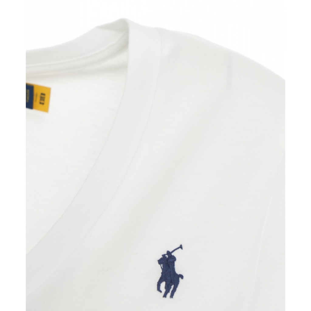 T-shirt con ricamo logo bianco