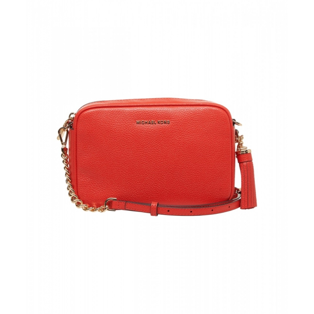 Borsa a tracolla in pelle Ginny rosso