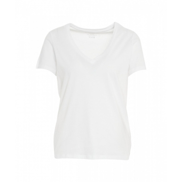 T-Shirt con scollo a V bianco