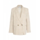 Blazer doppiopetto in glencheck beige