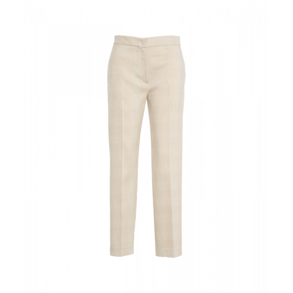 Chino in glencheck beige