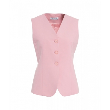 Gilet monopetto rosa